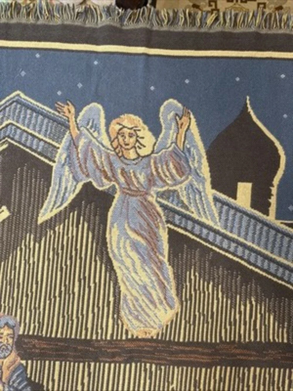 Vintage Goodwin Weaver’s Nativity Scene Tapestry/Throw Blanket 52 X 60 Cotton